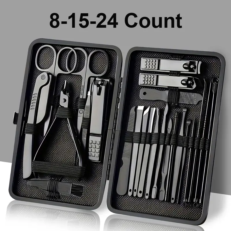 8/15/24Pcs Professional Nail Clipper Set with Storage Case, Portable Manicure Pedicure Kit for Home & Travel, Nail Care Tool, Birthday Gift, Trimmer, Nail Tools