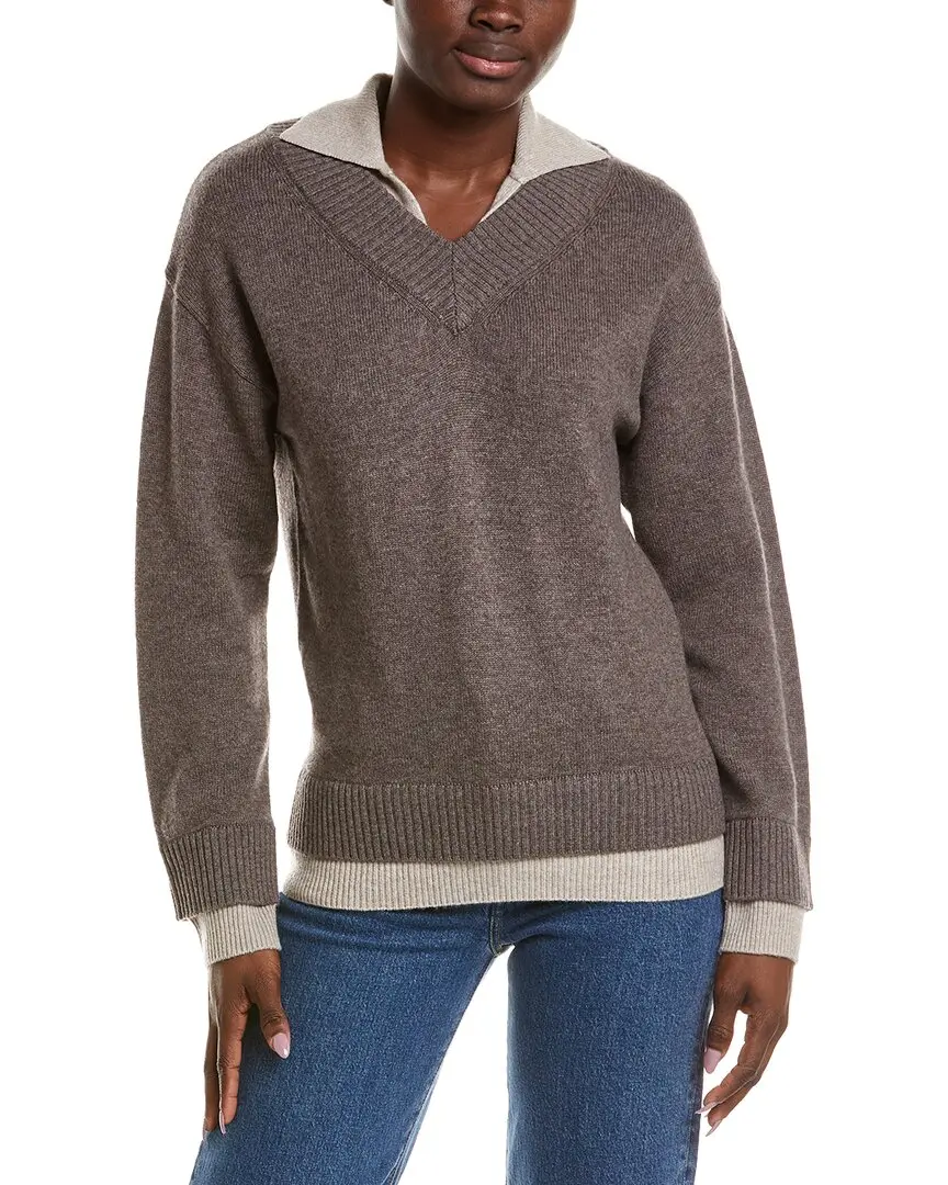 NAADAM Premium Wool & Cashmere-Blend Layered Polo Sweater