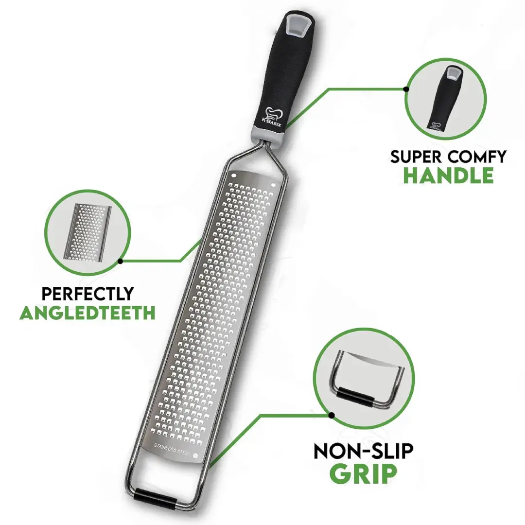 15" Lemon Zester Tool Sharp Razor Stainless Steel with Soft Grip Handle, Lime Zester and Grater for Kitchen Zesters for Kitchen and Citrus Zester Tool
