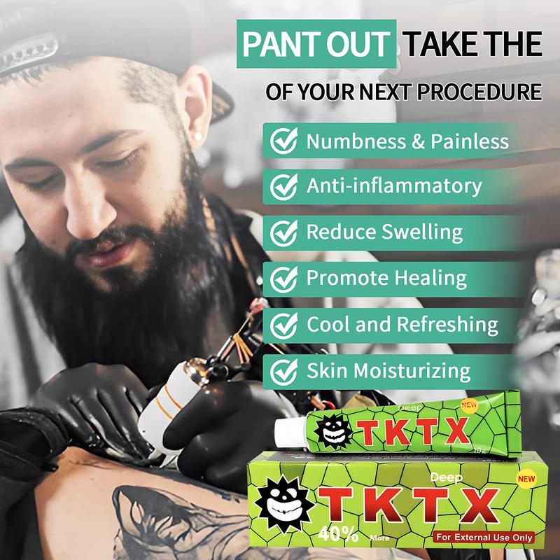 TKTX Numbing Cream 4-Pack (10g Each) - Lecithin-Based Topical Anesthetic for Tattoo, Waxing & Microneedling Pain Relief | Fast-Acting Numbing Gel
