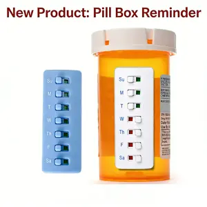Reusable Pill Tracker & Reminder, Medication Management Tool, Easy-To-Use Pill Organizer, Essential Health Aid Device