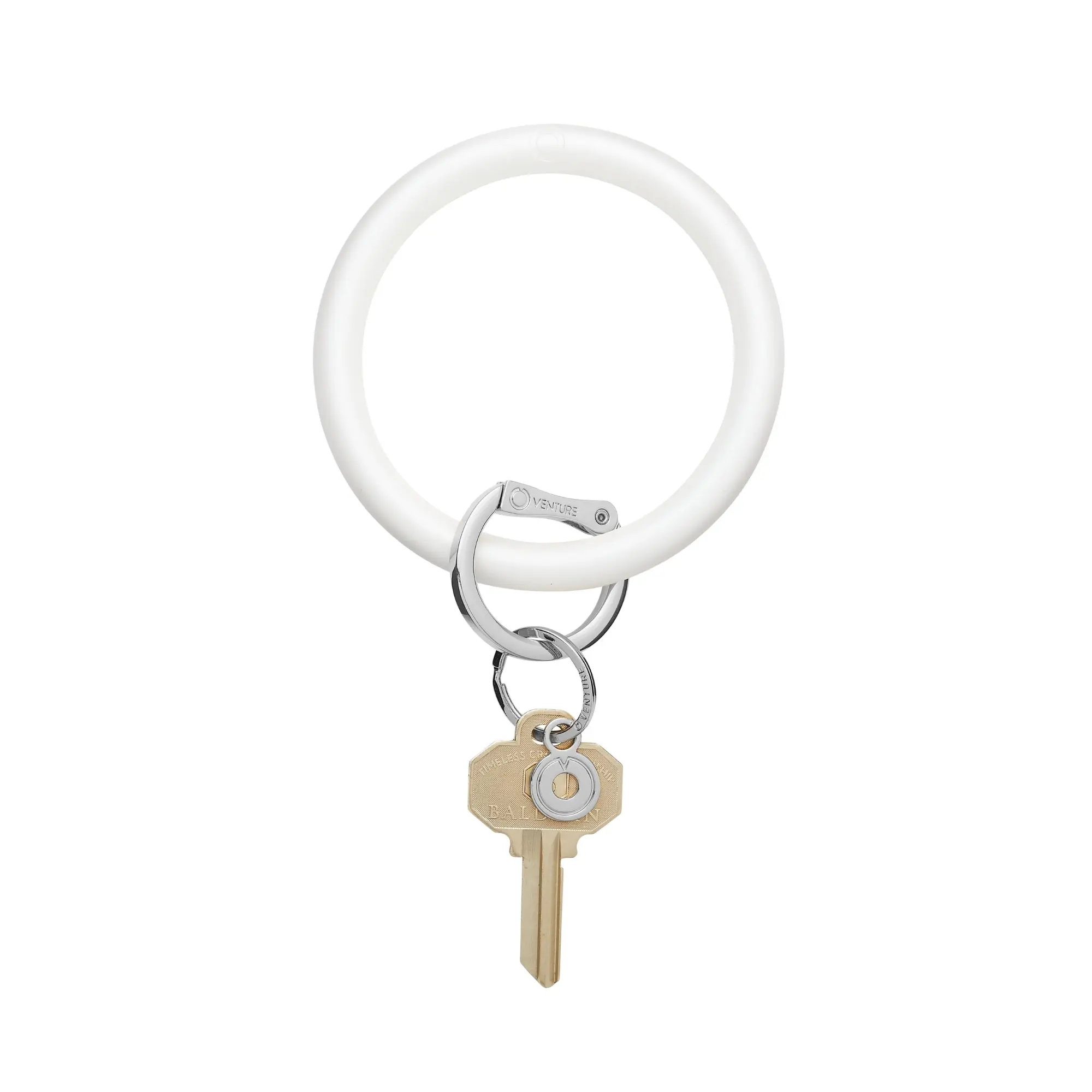 Big O® Silicone Big O® Key Ring - Marshmello Pearlized Glam Style One-Size-Fits-All Bracelet Key Ring with Signature Locking Clasp for Hands-Free Convenience