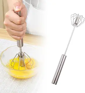 Semi Automatic Whisk,2026 New Egg Beater,Egg Mixer Spinner,Made Of 304 Stainless Steel,Press Down And It Will Automatically Rotate 360°,Saving Time And Effort,Suitable For Eggs And Cakes