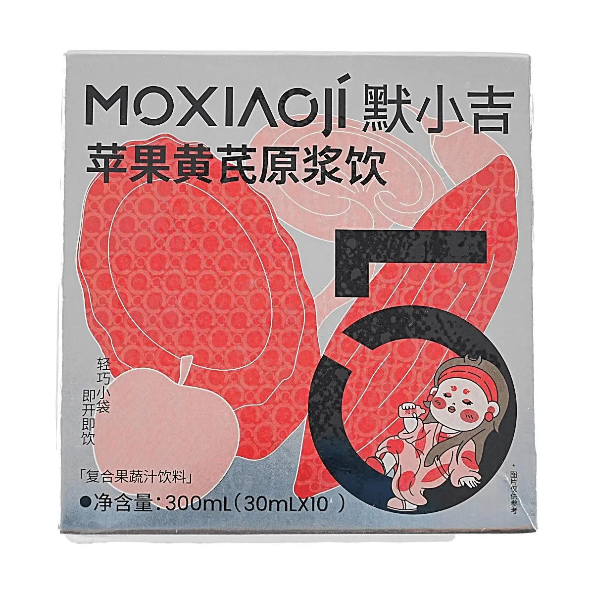MOXIAOJI Apple Astragalus Elixir - Qi Boosting & Vitality Drink, 300ml x 10 Bags