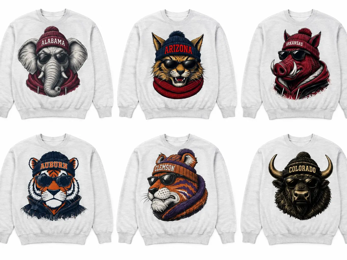 College Football Spirit Animal Sweatshirt | Game Day Mascot Graphic Pullover