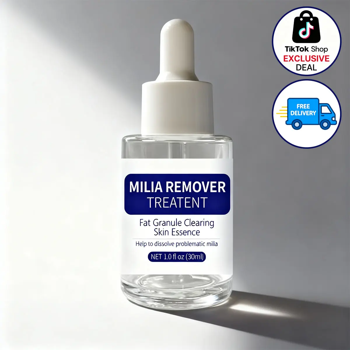 VAMY DERMFREE Milia Care Remover Serum with Salicylic Acid & Hyaluronic Acid - Mild Formula for Sensitive & Normal Skin, Natural Glow Kit with Brush, 0.85 oz Single Item Natural Beauty Serum
