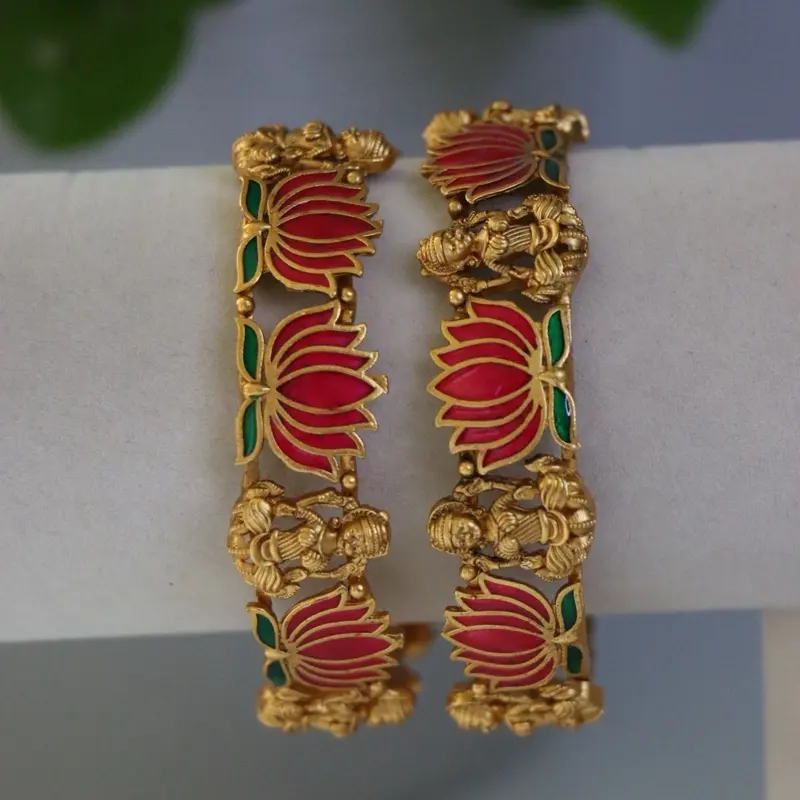 Lotus-Inspired Temple Bangle Sets