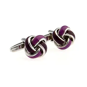 Silver & Purple Knot Cufflinks