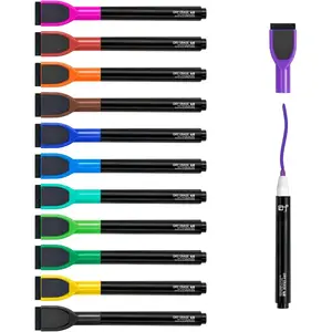 Whiteboard Markers - 12 Count Colorful Fine Tip Dry Erase Markers with Eraser for , Low Odor Thin Markers for Calendar Boards