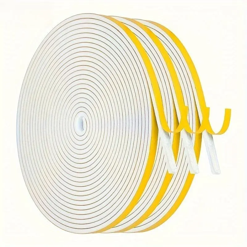 Weather Stripping Tape, High-Density Insulation Self Adhesive Seal Strong Adhesive Strip for Door Frames, Windows, Suitable for Outdoor, Wall, Sewing, Packaging, Arts and Crafts