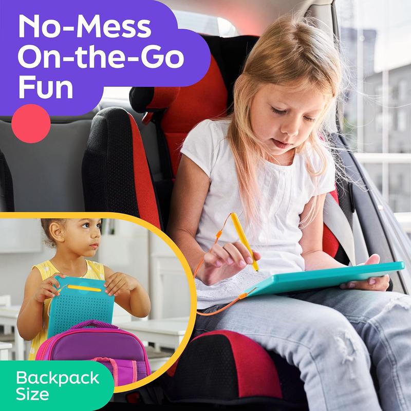 Magnetic Drawing Board for Kids & Toddlers with Beads and Magnet Stylus Pen - Magnetic Tablet Toy for Airplane & Car Ride Activities for Kids