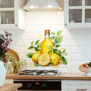 Lemon 2D Flat Wall Stickers (30x35 Cm), Self-Adhesive Kitchen Background Decor, Enhance Your Kitchen Countertop Walls M20906, Stick On Backsplash