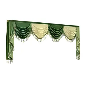 Luxury Velvet Curtain Head, European Wave Design, Customizable for Living Room & Bedroom, High-End Decor (no Curtain Included)