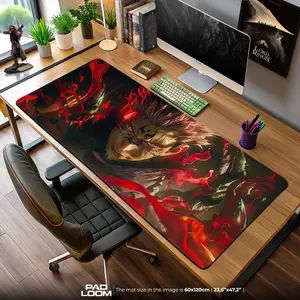 Sukuna Cursed Flames Mouse Pad, Jujutsu Kaisen Anime Desk Mat, Anime Mouse Pad, Desk Mat, PC Accessories.