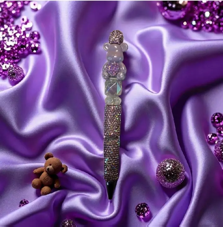 Purple Cosmic Teddy Bear Pen