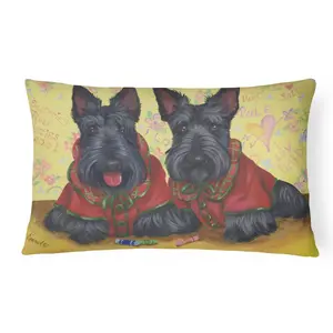 Carolines Treasures  12 x 3 x 16 in. Scottish Terrier Scotties Rule Canvas Fabric Decorative Pillow