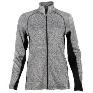 PAGE and TUTTLE Womens Heather Colorblock Jacket Casual Outerwear Athletic - Grey