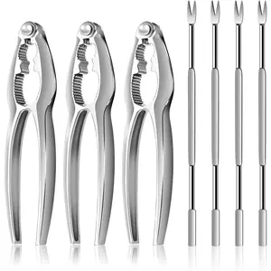 7 count Lobster Crackers and Picks Set, Crab  Cracker Tools, Stainless Steel Seafood Crackers & Forks Nut Cracker Set
