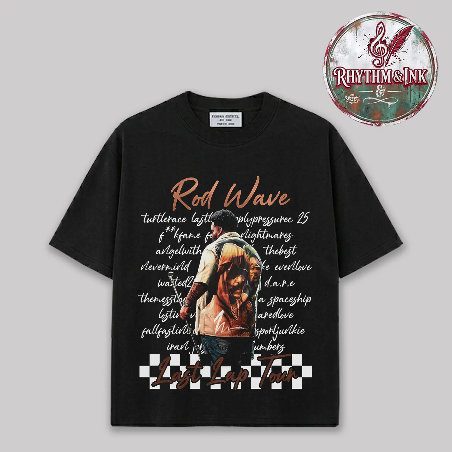 Rod Wave Don't Look Down Tour 2026 Vintage Graphic T-Shirt, Double Sided Rap Concert Tee, Rod Wave Tour Merch Shirt, Hip Hop Music Graphic Tee, Vintage Streetwear Unisex Heavy Cotton Fan Gift