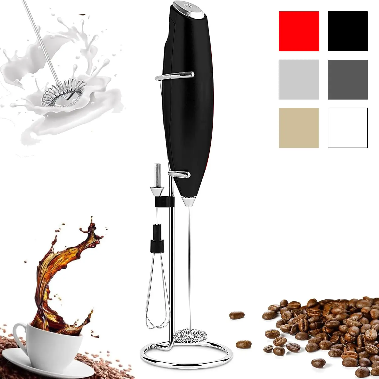 Electric Milk Frother, Battery Powered Handheld Milk Frother (Battery not Included), High-Performance Coffee Frother, Household Kitchen Appliances for