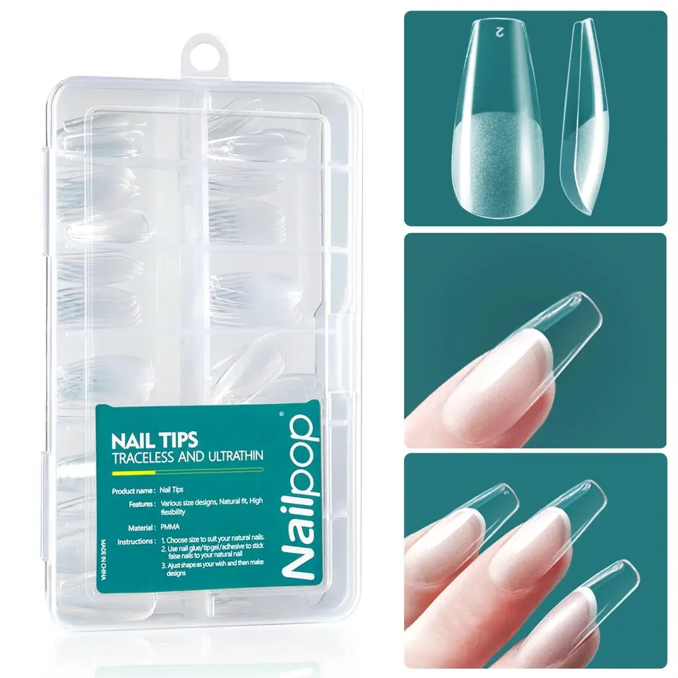 NAILPOP 120-Piece Gel-X Soft Gel Nail Tips – Full Cover Nail Extensions for DIY Manicures