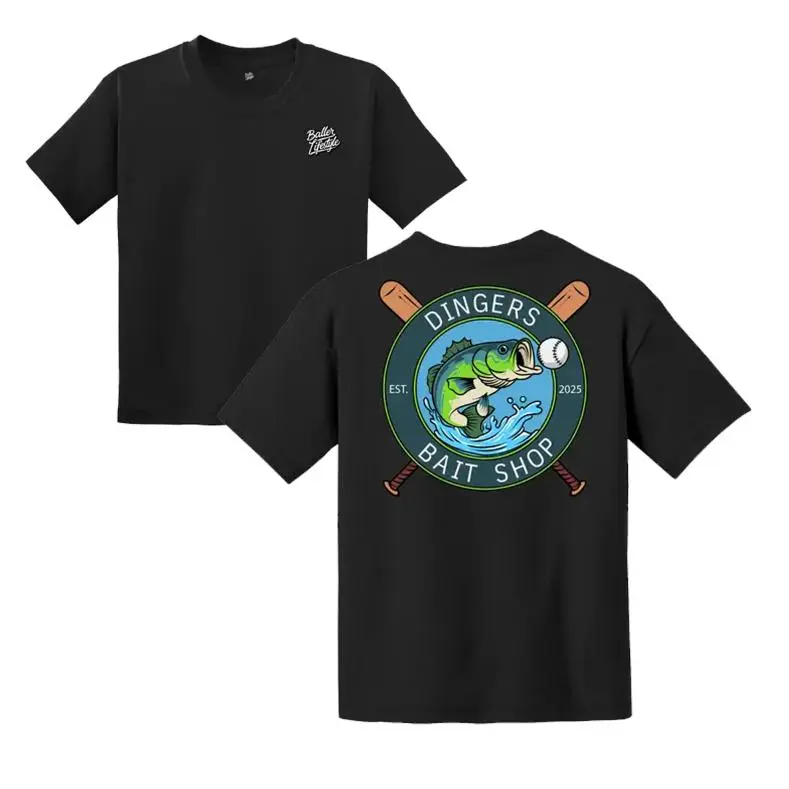 Youth and adult Dinger Bait Shop Fishing shirt, baseball lifestyle clothes, toddler boy clothing, country boy clothes, back to school outfit, youth Casual Wear, Gift For Son And Daughter, Toddler graphic tees, hoilday shirt, Ice Cream baseball Drip lover