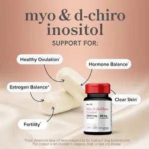 Misspep Myo-Inositol & D-Chiro Inositol Women's Vitamin Supplement, 2000mg Myo-50mg D-Chiro (40:1 Ratio), Hormone Balance & Ovarian Health Support, 120 Vegan Gluten-Free Capsules