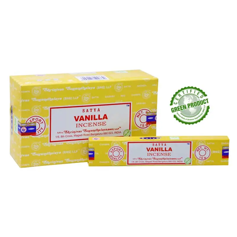 Satya Vanilla Incense Sticks 15 g, 12-Box Case