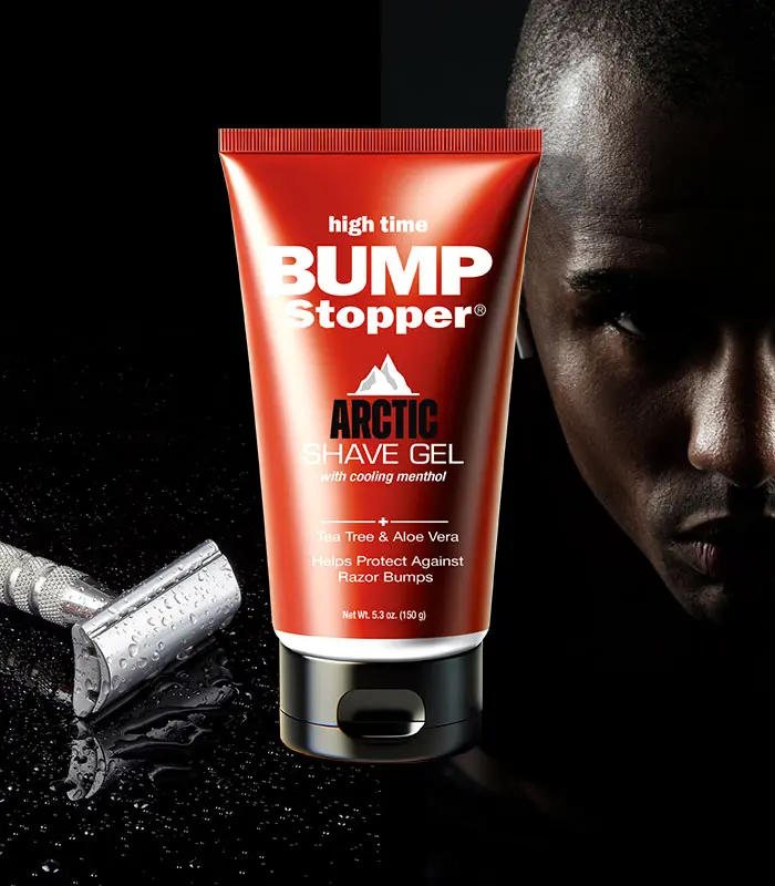 BUMP STOPPER Arctic Shave Gel - High Time Formula with Aloe Vera, Tea Tree Oil, Menthol, Conditioning Properties, 5.3oz, 24-Month Shelf Life, Soothing Smooth Shave Gel for Men's All Skin Types, Single Item, Comfort & Razor Burn Protection