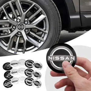 4PCS Car Wheel Hub Center Caps Decoration Sticker Emblem Badge Styling Accessories For Nissan Nismo Tiida Teana GTR Juke Note Versa Almera X-Trail