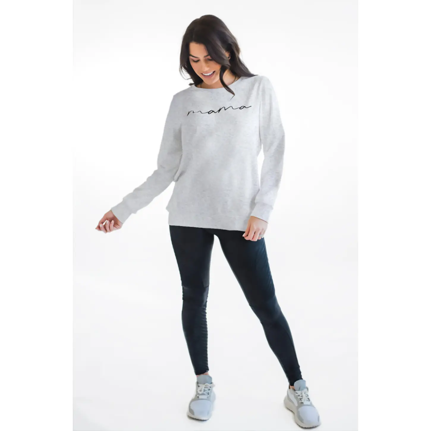 Gray 'MAMA' Nursing Sweatshirt for Women