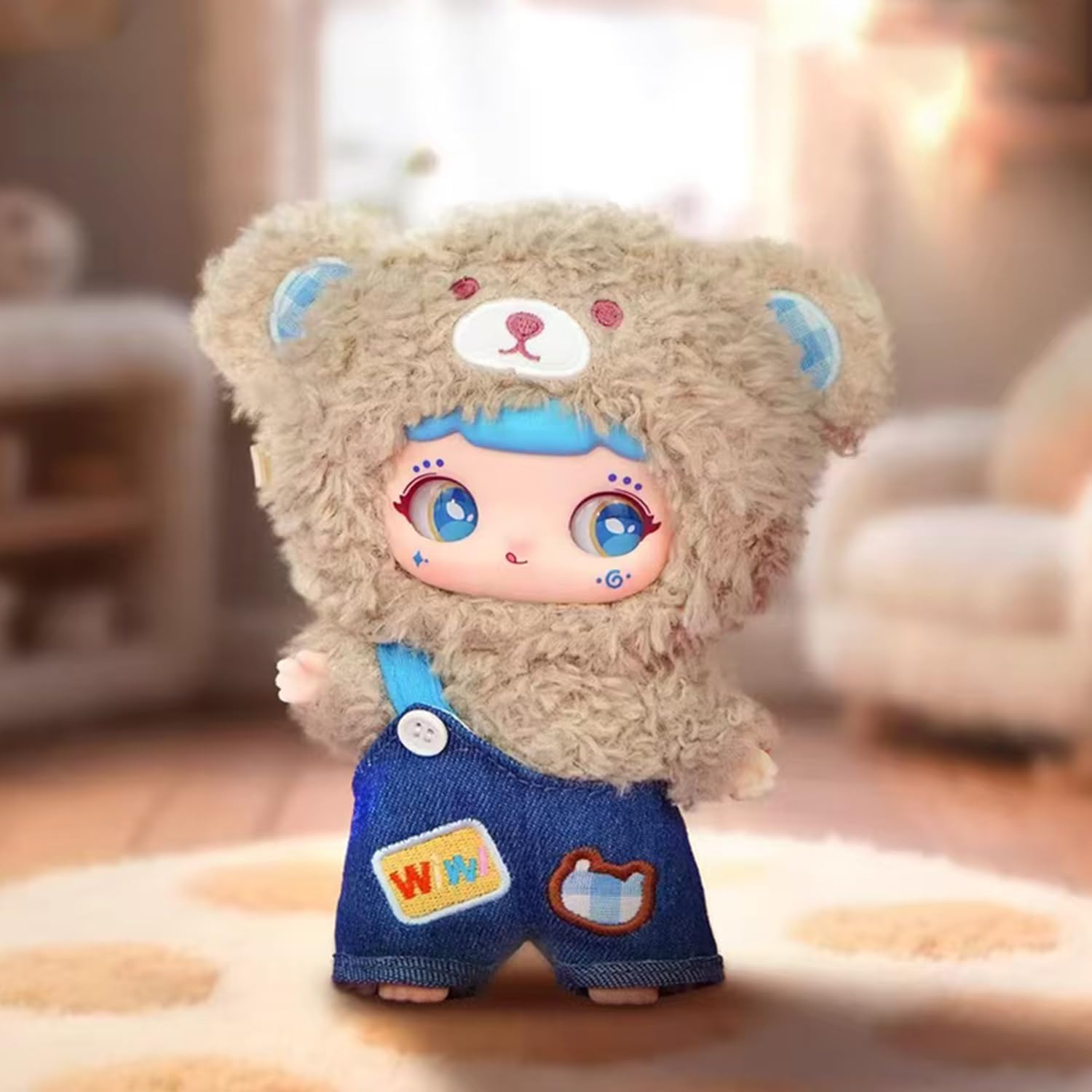 Fur plush series doll toys, randomly designed collectible action dolls, cute home decorations, birthday gifts (single packaging)