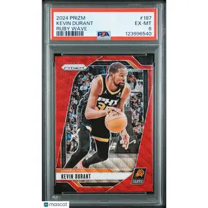 2024 Panini Prizm Kevin Durant #187 Ruby Wave PSA 6