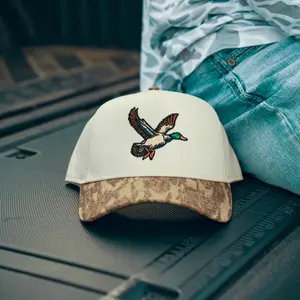 Mallard Camo River Bent Signature Vintage Style Trucker Adjustable Snapback Cap