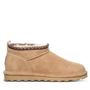 BEARPAW Women's Super Shorty Deco Iced Coffee Size 9 | Women's Ankle Boot | Women's Slip On Boot | Comfortable Winter Boot