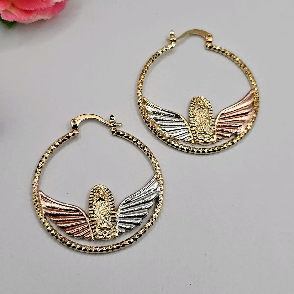VIRGIN MARY hoops earrings gold-plated VIRGIN MARY hoops earrings gold-plated