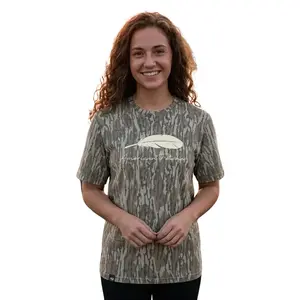 American Fetcher Camo Tee - Washed Out Bottomland Camo T-Shirt 3D For Men, Camo Shirt, Casual Breathable, Ideal For Sports And Everyday Wear