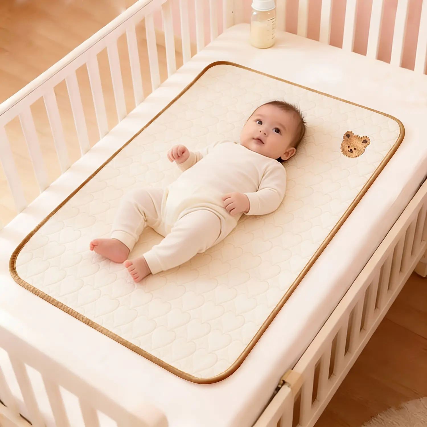 Reusable Washable Baby Diaper Changing Pad, Soft Breathable Leak-Proof Matress Protector, Multipurpose Comfy Bedding, Suitable for Women & Pets, Cribs