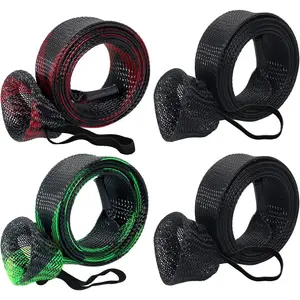Fishing Rod Cover, 4 Count Sleeve Sock Fishing Rod Glove Protector with Lanyard for Fly Fishing, Spinning, Casting and Sea Fishing Rods(Sheets)