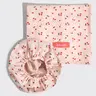 Kitsch Cherry Hair Care Duo - Ultra-Absorbent Microfiber Towel Wrap & Matching Cherry Shower Cap for Fast Dry Time & Frizz Reduction