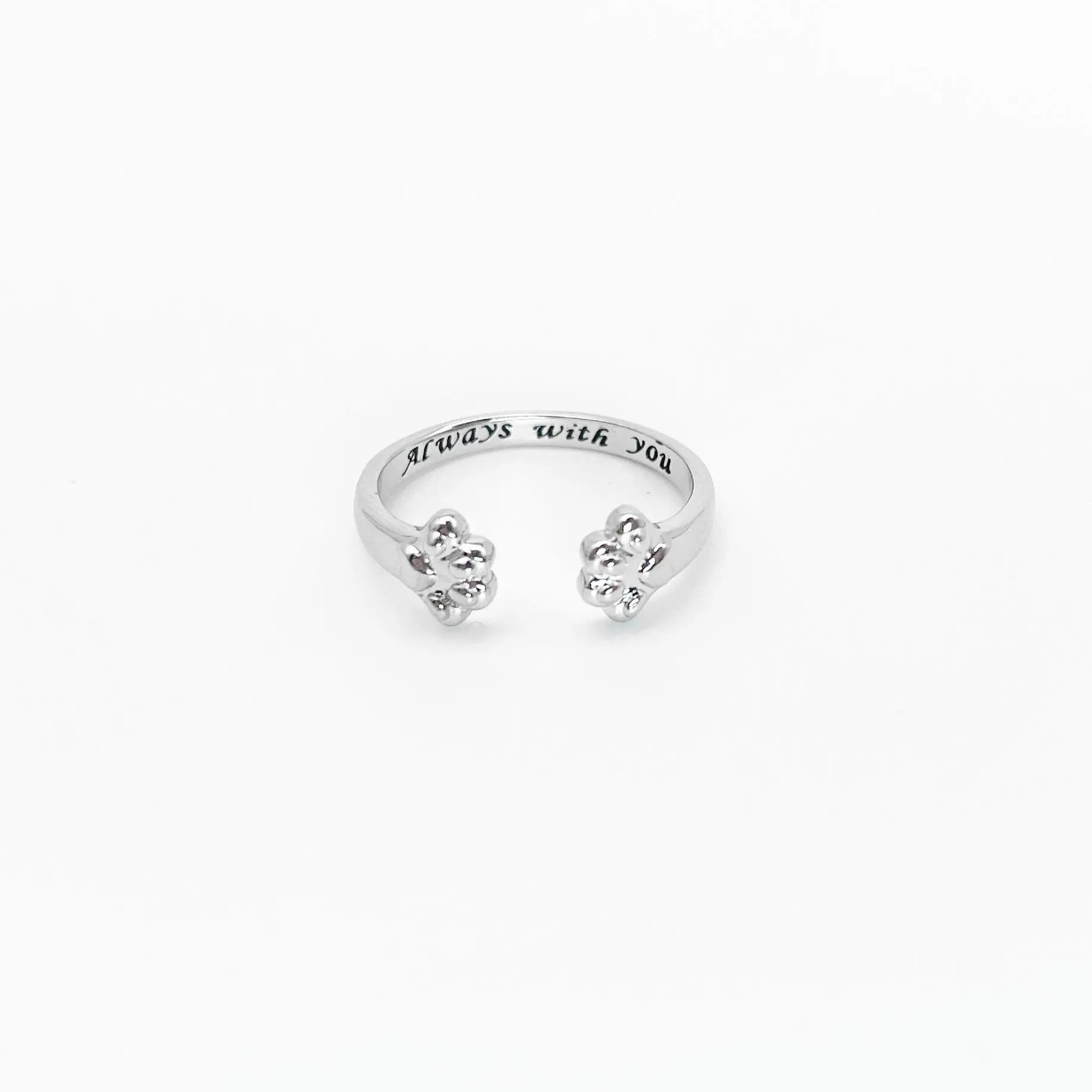 Paw Hug Ring, Adjustable Paw Print Memory Ring Never Gone Always Loved Forever In My Heart Durable Material Simple Design Ideal Gift for Pet Owners