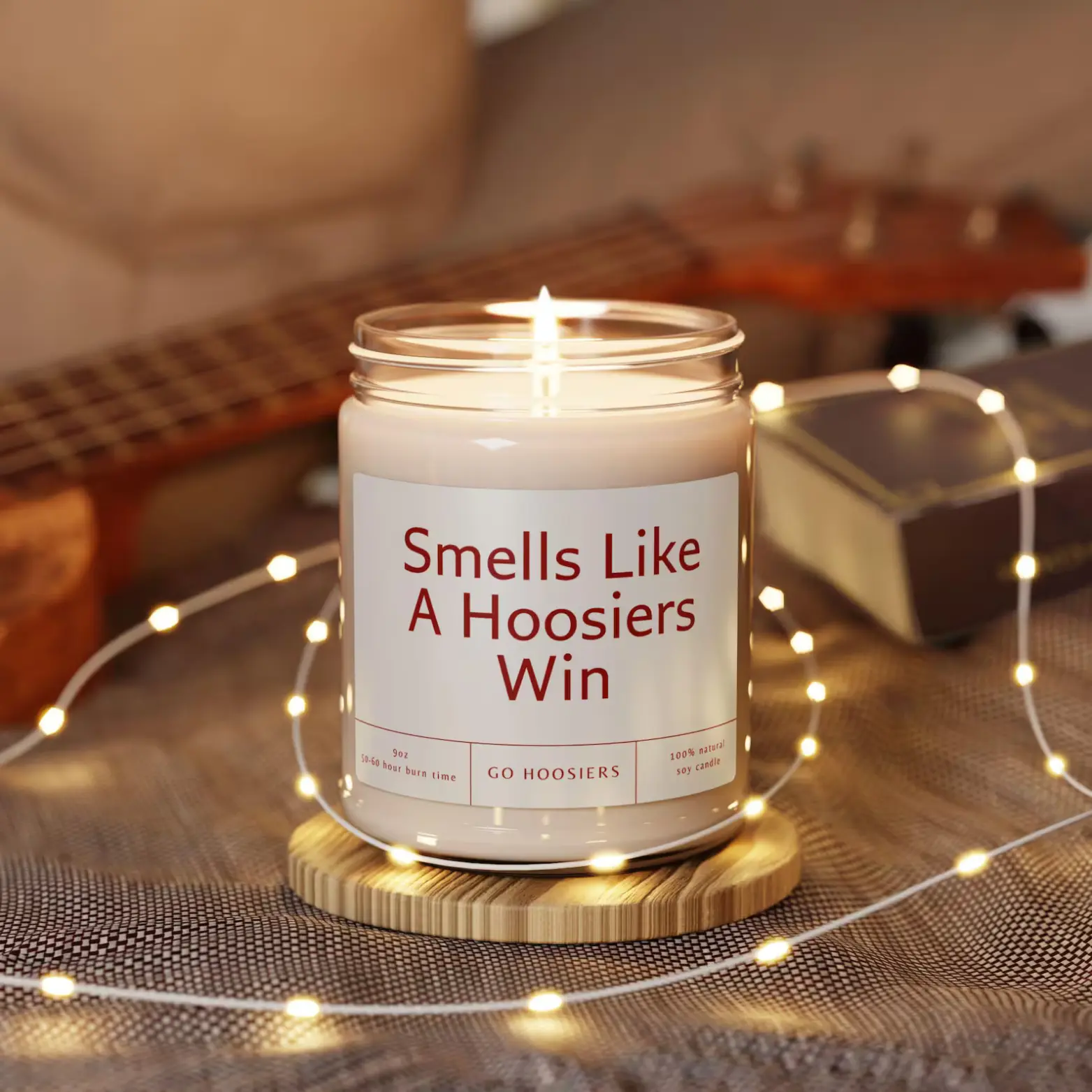 Scented Soy Candle, Indiana Hoosiers Win Candle, College Football Fan Gift, Football Team Candle, Home Decor
