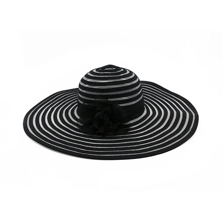 Summer Beach Oversize Folding Foldable Wide Brim Chinese Custom Wholesale Cheap Paper Straw Hats Sun For Women With Logo