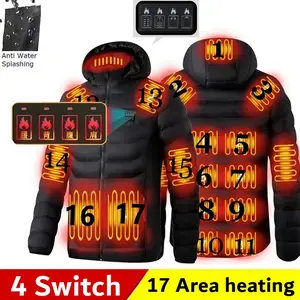 Men Heated Jacket USB Winter Outdoor Electric Heating male bobojaco Warm Sprots Thermal Coat Clothing Heatable men's parka Asian Menswear