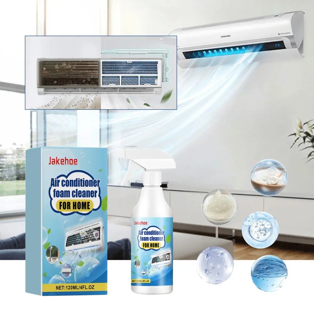Air Conditioner Cleaner Spray - Foam Deep Cleaning Solution for Home AC Units, 120ml Non-Disassembly Maintenance Formula for Household Use