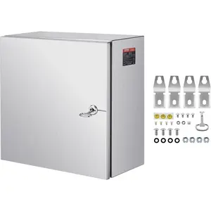 Steel Electrical Box 16x 12x 8 Electrical Enclosure Box 304 Stainless Steel Electronic Equipment Enclosure Box IP65 Weatherproof Wall-Mounted Metal Electrical Enclosure with Mounting PlateVEVOR Super Brand Day