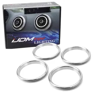 iJDMTOY 4pc Sports Silver Aluminum Air Conditioner Vent/Opening Decoration Ring Trims For Audi 2015-2020 A3 S3 RS3 (Gen3 Typ 8V)