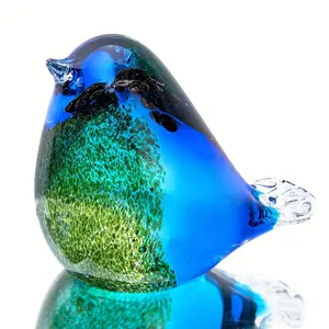 1pc Handmade Bird Blown Glass Figurine,Glass Birds Gift for Christmas, Birthday Home Decor, Bird Figurines Home Decor, Cute Ornament, Home Living Room Bar Cafe Decor Ornament, Room Decor Tabletop Display Ornament