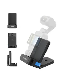 TELESIN Magnetic Mount Stand Expansion Adapter Accessories for DJI Osmo Pocket 4/3-180° Adjustable Handle Metal Bracket Mount with 1/4 Screw Holes/Gopro Adapter/Cold Shoe/Pocket 3 Battery Grip