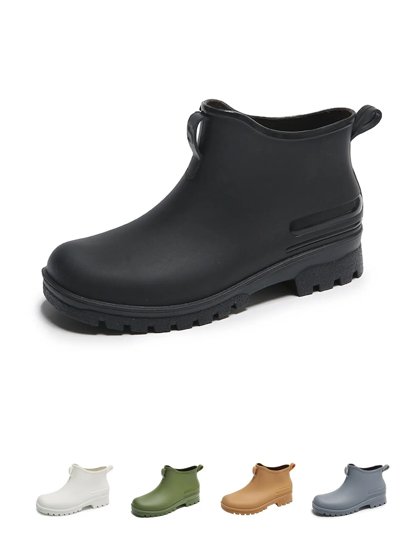 Women's Fashion All-Season PVC Waterproof Footwear Rain Boots Punk Style Ankle Booties Rain Shoes